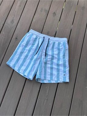 Allfenix Swim Trunks Sz XL Blue Stripe Board Shorts